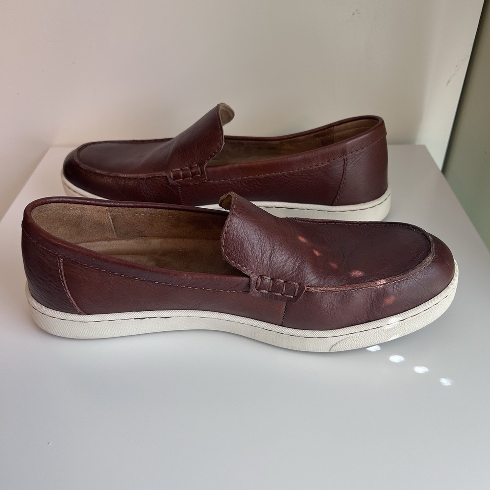 Born Mens Axel Leather Loafer Slip On Shoes 12M Casual Sporty Brown Dark Tan EUC - Picture 6 of 10